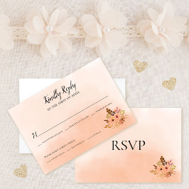 Peach Delight Ombre Wedding RSVP Card Einladung