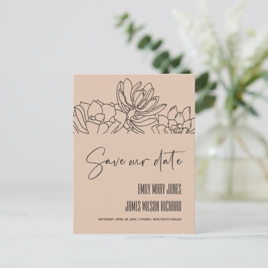 PEACH DESERT CACTI ERFOLGREICHE SKETCH SAVE THE DA ANKÜNDIGUNGSPOSTKARTE (Stehend Vorderseite)