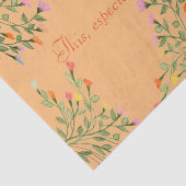 Peach Designer Bloral Heftgewebe Seidenpapier (Ausschnitt)
