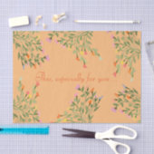Peach Designer Bloral Heftgewebe Seidenpapier (Handwerk)