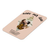 Peach Diamond Foto Hochzeit Speichern Sie das Datu Magnet (Linke Seite)