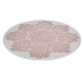 Peach Doily Glass Schneidebrett (Ecke)