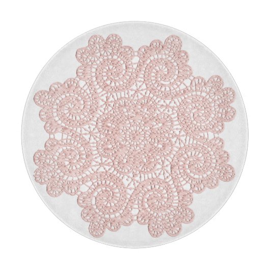 Peach Doily Glass Schneidebrett (Vorderseite)
