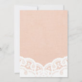 Peach Doily Wedding Einladung (Rückseite)