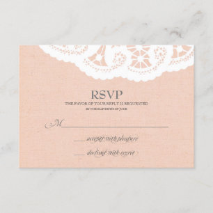 Peach Doily Wedding RSVP