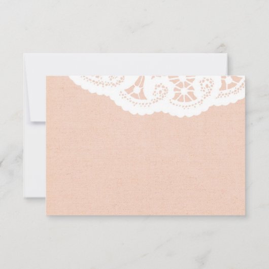 Peach Doily Wedding RSVP (Rückseite)