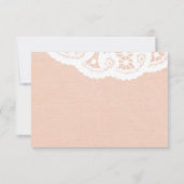 Peach Doily Wedding RSVP Karte (Rückseite)