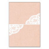 Peach Doily Wedding Table Platzkarten Tischnummer (Vorderseite)