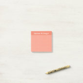 Peach Dot Grid Add You Name Post-it Klebezettel (Auf Schreibtisch)