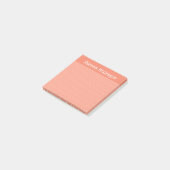 Peach Dot Grid Add You Name Post-it Klebezettel (angewinkelt)