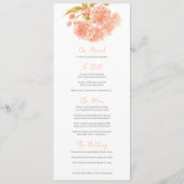 Peach double blassom Blume Hochzeitsmenü Menükarte (Rückseite)