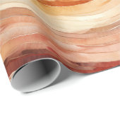 Peach Dusty Cream Waves Geburtstag Geschenkpapier (Rolleneckpunkt)