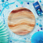 Peach Dusty Cream Waves Geburtstag Pappteller (Party)