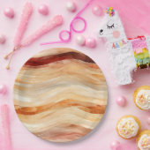 Peach Dusty Cream Waves Geburtstag Pappteller (Party)