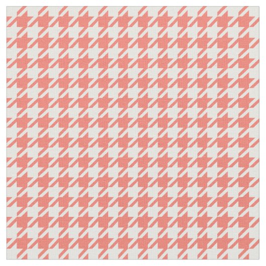 Peach Echo & White Houndstooth Stoff (Nahaufnahme)