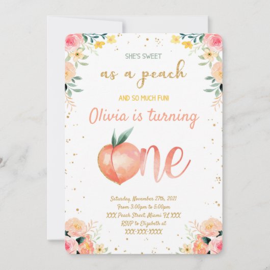 Peach Einladungen (Vorderseite)
