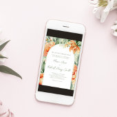 Peach Elegant Blumenbogen Custom Wedding Einladung