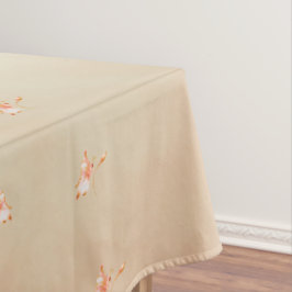 Peach elegant floral butterfly pattern tablecloth  tischdecke