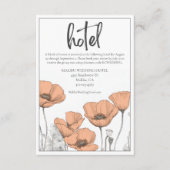 Peach Elegant Floral Poppies Wedding Hotel Begleitkarte (Vorderseite)