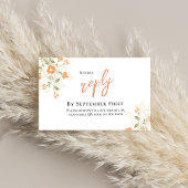 Peach Elegant Floral Wedding RSVP Antwort Begleitkarte