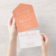 Peach Elegante Moderne Skriptsprache Minimalistisc