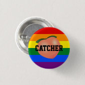Peach Emoji Gay Bottom Button (Vorne & Hinten)