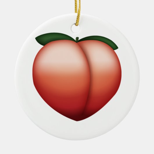 Peach - Emoji Keramik Ornament (Vorne)