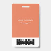 Peach Employee Foto ID Card, Bar code, Logo, Name Ausweis (Rückseite)
