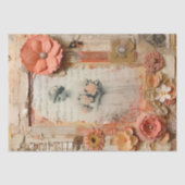 Peach Ephemera Wedding Garden Floral Decoupage Seidenpapier (Vorderseite)