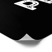 Peach-er Perfect Funny Peach Pun Dark BG Poster (Ecke)