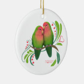Peach Faced Love Birds Keramik Ornament (Rechts)