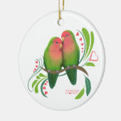 Peach Faced Love Birds Keramik Ornament (Links)