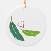Peach Faced Love Birds Keramik Ornament (Hinten)