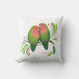 Peach Faced Love Birds Kissen