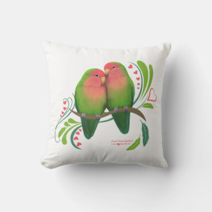 Peach Faced Love Birds Kissen