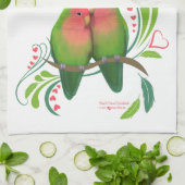 Peach Faced Love Birds Küchentuch (Gefaltet)