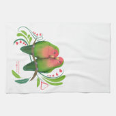 Peach Faced Love Birds Küchentuch (Horizontal)