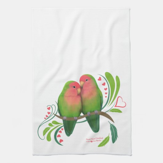 Peach Faced Love Birds Küchentuch (Vertikal)