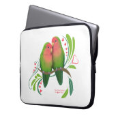 Peach Faced Love Birds Laptopschutzhülle (Vorderseite Links)