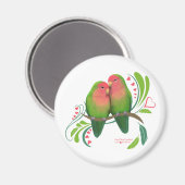 Peach Faced Love Birds Magnet (Vorderseite/Rückseite)