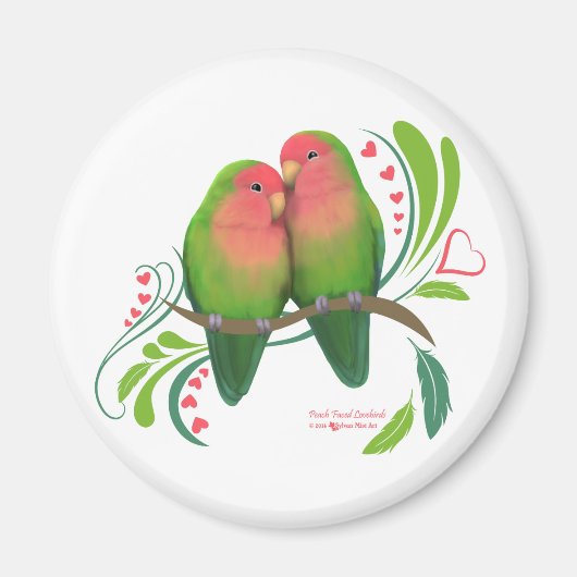 Peach Faced Love Birds Magnet (Vorne)