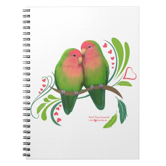 Peach Faced Love Birds Notizblock (Vorderseite)
