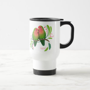 Peach Faced Love Birds Reisebecher