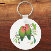 Peach Faced Love Birds Schlüsselanhänger (Vorderseite)