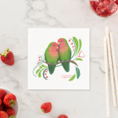 Peach Faced Love Birds Serviette (Beispiel)