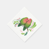 Peach Faced Love Birds Serviette (Ecke)