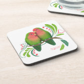 Peach Faced Love Birds Untersetzer (Linke Seite)