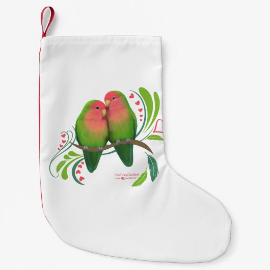 Peach Faced Lovebirds Kleiner Weihnachtsstrumpf (Vorderseite)