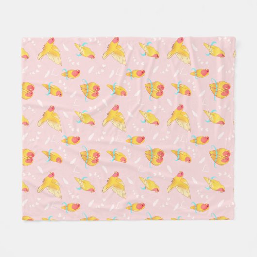 Peach Faced Lutino Lovebird Fleecedecke (Vorderseite (Horizontal))