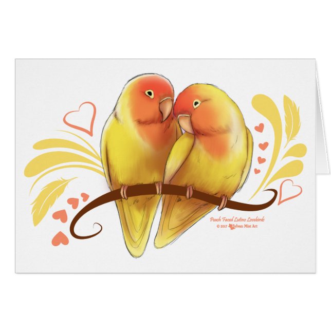 Peach Faced Lutino Lovebirds (Vorderseite (Horizontal))